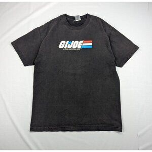 VTG G.I. Joe Adult Black Large T Shirt Y2K American Hero TV Cartoon Promo Tee